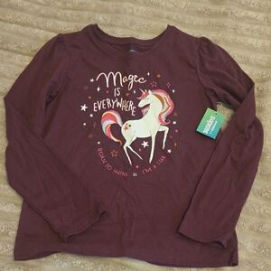 Garanimals Maroon Unicorn Long Sleeve Tee